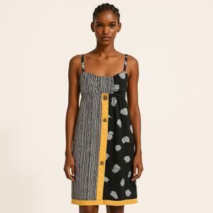 Urban Renewal Multicolor Sleeveless Patchworks Mini Cami Camisole Tank Dress S/M